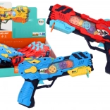 Pistola giocattolo con proiettore di dinosauri con luci e suoni – blu o rossa