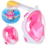 Maschera da snorkeling a viso intero S/M rosa