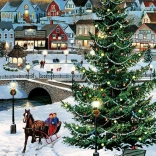 COBBLE HILL Puzzle Albero di Natale in Villaggio 1000 pezzi
