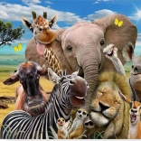 Pittura diamantata Safari selfie 30 × 40 cm