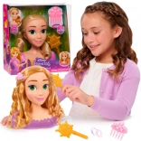 Testa per acconciature PRINCIPESSA DISNEY RAPUNZEL – set styling con accessori