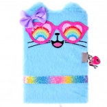 Diario peluche con serratura Niebieski Kotek