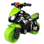Moto bilanciatrice verde-nera per bambini