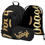 baagl set scolastico skate gold – zaino, astuccio e sacca