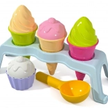 ANDRONI set di formine per la sabbia – gelato con supporto, 10 pezzi