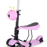 monopattino per bambini con ruote lampeggianti rosa