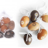 Uova decorative in plastica dipinte 6 cm, 6 pz