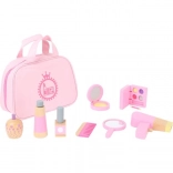 Pochette cosmetica per bambini Small Foot con accessori in legno rosa